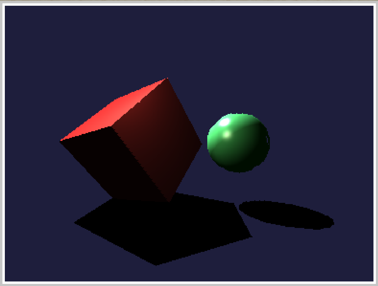 picture of ingame computer screen displaying a 3d scene with shadows and lighting